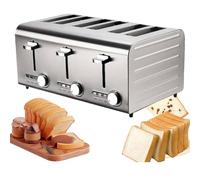 Grille-pain intelligent à 6 emplacements pour la maison, 7 niveaux de brunissement avec pain glacé et fonctions de réchauffement, grille-pain automatique extra large