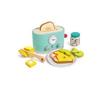 Hape Grille-pain enfant Ding & Pop-up Toaster Jaune - Jouet interactif, accessoires réalistes, 2 ans