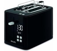 Toaster Smart'n Light Krups KH641810 | Grille à deux tranches | Affichage numérique | 7 niveaux de brunissage | Ramasse-miettes amovible | Compte à rebours | Appareil de levage | Noir