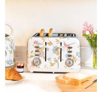 Grille-pain Laura Ashley 4 tranches fente large en acier inoxydable 1850W