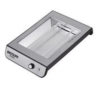 Bastilipo - Grille-pain plat en acier inoxydable, 680 W, 2 éléments chauffants, minuterie numérique, TPI-680