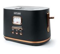 Grille-pain Muse MS-130BC, 2 fentes - décongélation, réchauffage, Tiroir ramasse-miettes amovible, 1000W, Acier inoxydable - Bk