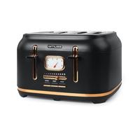 Grille-pain ms-131bc - 4 fentes - décongélation et réchauffage, tiroir ramasse-miettes amovible, 1800w - acier inoxydable