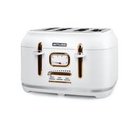 Grille-pain Muse MS-131W - 4 fentes - décongélation et réchauffage, Tiroir ramasse-miettes amovible, 1800W - Acier inoxydable