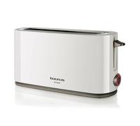 Taurus Mytoast - Grille-pain 1000W, Fente extra longue, 7 niveaux de brunissage, Fonction STOP, Ramasse-miettes, Blanc