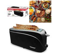 Grille-Pain pour Baguette Noir 1300W 2 longues et larges fentes Ejection automatique design