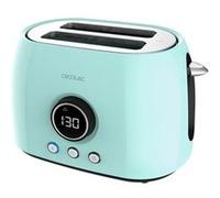 Cecotec Grille-pain Digital ClassicToast 8000 Blue Double. 800 W, 2 fentes extra larges pour 2 toasts, affichage numérique, 3 fonctions, tiges supérieures, design rétro en turquoise