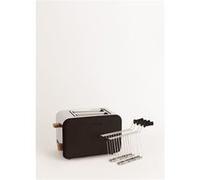 Pack TOAST RETRO Petit Grille-pain À Fentes Larges + 2 GRILLES Pour Sandwichs Noir