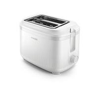 Grille-pain Philips Série 3000 HD2511/00 2 fentes 900W Blanc, 8 niveaux de brunissage, centrage automatique, réchauffe-viennoiseries, fonction décongélation