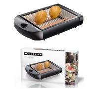 Grille-pain plat - MELISSA - 600W - 24×18,5 cm - 4 tranches - Noir
