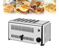 Grille-pain professionnel4/6 pièces,grille-pain le petit-déjeuner,temps cuisson standard de1-5minutes,dissipation thermique efficace,chauffage double face,plaque couplage d'huile cachée(6)