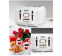 Grille-pain rétro vintage - MUSE - 4 tranches - 1800W - Fonction décongélation - 6 niveaux de brunissement