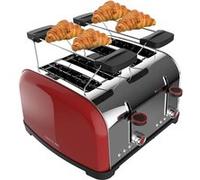 Grille-pain Rouge Inox 4 Fentes 1700W