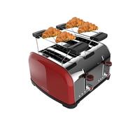 Grille-pain Rouge Inox 4 Fentes 1700W