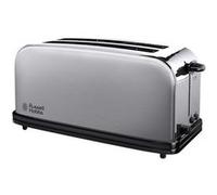 Russell Hobbs Grille Pain [2 Fentes longues 4 Toasts/ 2 Tranches baguette] Adventure Acier Inox (Fentes larges, 6 Niveaux de Brunissage rapide, Surélévation, Décongèle & Réchauffe) 23610-56