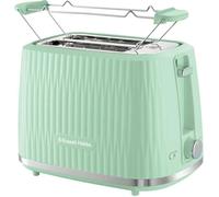 Russell Hobbs Grille-pain 2 fentes larges (6 niveaux de brunissage, surélévation, dégivrage, réchauffe-viennoiseries, arrêt automatique, ramasse-miettes amovible,design texturé pistache) Eden 27374-56