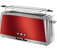 Grille-Pain - RUSSELL HOBBS - Luna Rouge Solaire - Fente longue - 1420 W - Fonctions réchauffage et décongélation