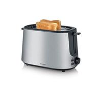 Severin Grille-pain AT9371 1000 W - Inox brossé-noir, 7 niveaux, 2 tranches, décongélation
