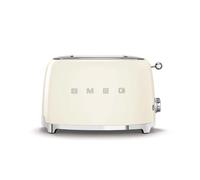 Grille-pain SMEG 2 tranches anne '50 crme - Centrage automatique et 6 niveaux de brunissement