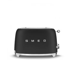 Grille-pain Smeg 2x2 50 pouces, style noir mat tsf01blmeu