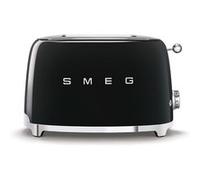Smeg Grille-pain TSF01BLEU – 2 fentes extra-large, tiroir ramasse-miettes amovible – Noir