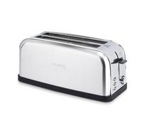 H.Koenig Grille Pain Toaster Spécial Baguette 2 Tranches TOAS28 Fentes larges Inox vintage, 7 Niveaux de brunissage, Décongélation, Rapide et uniforme, Viennoiserie, Nettoyage facile, 1500W