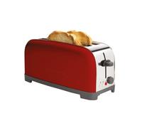 Grille-pain - TAURUS - Vintage Red - 2 fentes extra longues - 6 niveaux de brunissement - 1 400 W