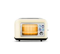 KitchenCook Grille-pain TOASTEO GLASS – 2 fentes 800 W – Fenêtre verre trempé Beige