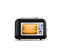 KitchenCook – Grille-pain TOASTEO GLASS BLACK – 2 fentes 135x35 mm, 800 W, fenêtre verre trempé