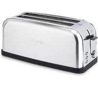Grille Pain Toaster Spécial Baguette 2 Tranches Toas28 Fentes Larges Inox Vintage,7 Niveaux De Brunissage,Décongélation,Rapide Et Uniforme,Viennoiserie,Nettoyage Facile,1500W