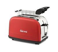 Girmi - Grille-pain TP5702, 800 W, Inox, fentes larges, 8 niveaux, arrêt automatique, rouge