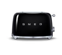 Smeg Grille-pain TSF01BLEU – 2 fentes extra-large, tiroir ramasse-miettes amovible – Noir