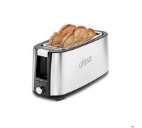 Ufesa Grille-Pain Toastie Duo 1400W en Acier Inoxydable, 2 Fentes Longues, 7 Niveaux de Puissance, Fonctions Réchauffer/Décongeler/Annuler et Plateau Ramasse-Miettes Amovible