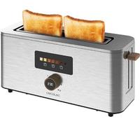 Grille-pain vertical Cecotec 1 fente longue Touch&Toast Extra. 1000 W,24 tranches de pain, fente extra large 3,5 cm, écran tactile et gril numérique, finition inox.