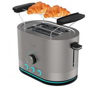 Cecotec Grille-pain Vertical Shine&Toast Double. Double Fente de 3,8 cm de Large, 850 W, Capacité 2 Toasts, Anneu Lumineux, 7 Niveaux de Grillage, Fente Longue