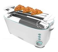 Cecotec Grille-pain Toast&Taste Extra Double W, 1350 W de puissance, Double fente longue pour 2 tartines, Arrêt et Popup automatiques, Acier inoxydable, Bac à miettes, Auto-centrage