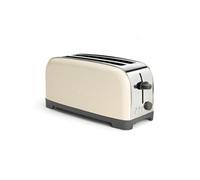 Taurus Vintage Cream - Grille-pain 1400W, 6 niveaux de brunissage, Deux fentes extra longues, Fonctions : arrêt, réchauffage et décongélation, Système de centrage automatique, Acier inoxydable