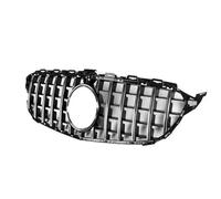 Grille Pare-Choc Avant Centrale Grille Calandre Avant GT Noire/argentée Pour Mercedes Pour Benz Classe C W205 C200 C250 C260 C300 2019-2021(Argent)