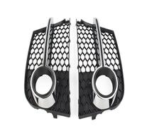 Grille Pare-Choc Avant Compatible Avec 2011 2012 2013 2014 Pour TT Pour MK2 Calandre Antibrouillard Pare-chocs Avant Ensemble Couverture Calandre Inférieure Nid D'abeille(Chrome Silver)