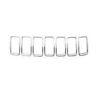 Grille Pare-choc Avant Pour Jeep Pour Grand Pour Cherokee 2014 2015 2016 7 Pièces/ensemble Calandre Pare-chocs Avant Anneau Inséré Garniture Couverture Accessoires Voiture(Chrome)