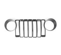 Grille Pare-Choc Avant Pour Jeep Pour Wrangler JL 2018 2 Portes Et 4 Portes Modèles Voiture Calandre Gril Insérer Phare Lunette Garniture Couvre Pièces(Noir)