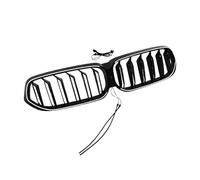 Grille Pare-Chocs Avant voiture Pour B&MW Série 6 GT G32 2021-2025 Berline Lumière Blanche Voiture Calandre Plastique Pare-chocs Avant Auto Décor Grill CPXCTZFZUB(Double row)