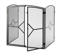 Grille pare-étincelles Relaxdays, grille de cheminée avec porte, 80 x 71 x 61 cm, protection étincelles, fer, noir