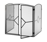 Grille Pare-étincelles Relaxdays, Grille de cheminée avec Porte, 80 x 71 x 61 cm, Protection étincelles, Fer, Noir