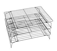 Grille Patisserie 3 Pièces Grille De Refroidissement 34x24cm Acier Au Carbone Plateau De Séchage Empilable Pour La Pâtisserie Pliable Résistante Aux Hautes Températures Pour Griller Rôtir Cuire