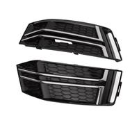 Grille Phare Antibrouillard Pour A4 B9 2016 2017 2018 8W0807681F 8W0807682F Paire De Feux Antibrouillard Avant Pour Voiture Calandre Garniture De Couverture(Chrome Black)