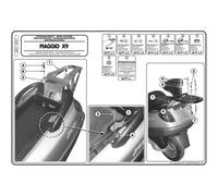 Support de caisse supérieure GIVI pour boîtier monolock pour différents modèles de Piaggio (voir description)