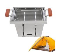 Grille pliante, brûleur à charbon réglable en 4 hauteurs | plateau de cuisson résistant à la chaleur - pour pique-nique, extérieur, camping, jardin, plage, randonnée, aventure, balcon