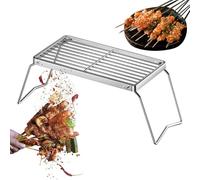 Grille pliante - Grille de camping compacte, grille de charbon pliable pour pique-nique | Outil de cuisson au four en acier inoxydable pour champignons, boeuf, poulet, légumes, viande,