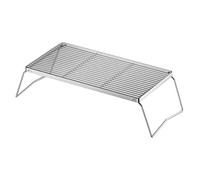 Grille pliante portable pour feu de camp - Grille en acier inoxydable - Grille de cuisson pliable | Barbecue résistant pour patio, plage, barbecue résistant, support pour feux de camp, etc